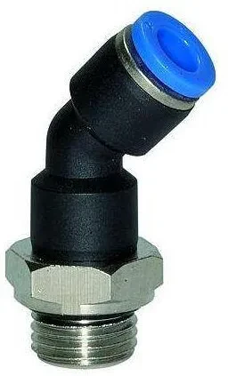 Cupla L 45° push-in cu filet cilindric exterior si O-ring
