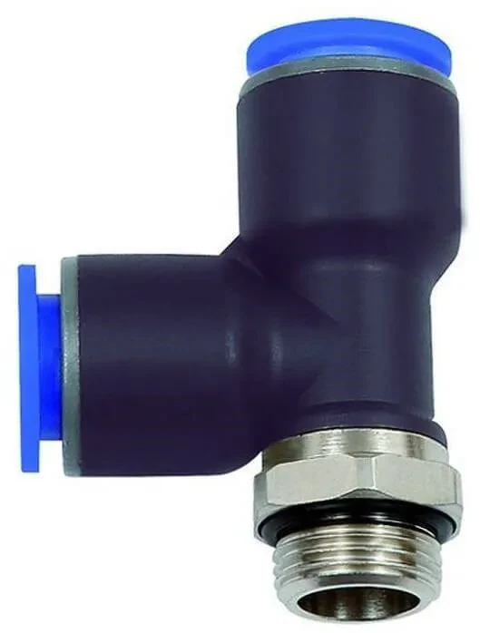 Cupla L-T push-in cu filet cilindric exterior si O-ring, seria standard
