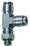 Cupla L-T push-in, rotativa, filet cilindric exterior cu O-Ring, seria Inox