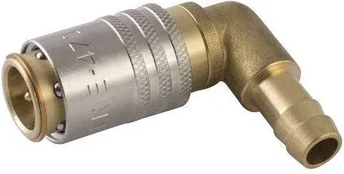Cupla rapida cu supapa DN9 - L 90° si adaptor furtun