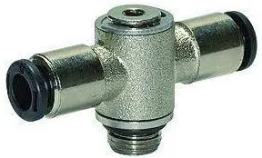 Cupla T banjo push-in cu filet cilindric exterior si O-Ring, seria click-clock