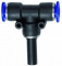 Cupla T push-in 6mm cu adaptor 10mm, POM/alama