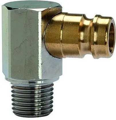 Cupla temperatura ridicata DN 9 push-in fara supapa inchidere, 90° si filet exterior