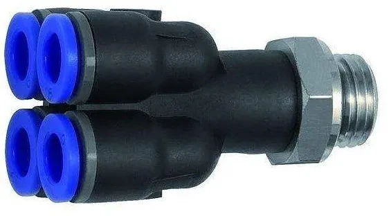 Cupla Y multiplu push-in cu filet exterior cilindric si O-ring, seria standard