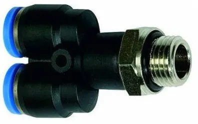 Cupla Y push-in cu filet cilindric exterior si O-ring, seria standard