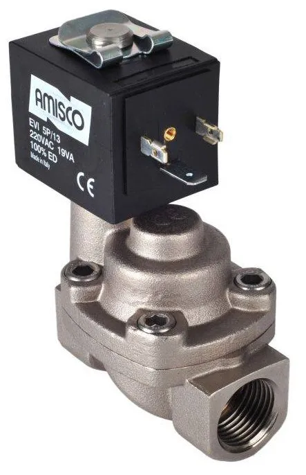 Electroventile 2/2 cu piston pentru abur, NC, PN 10, max. 180°C