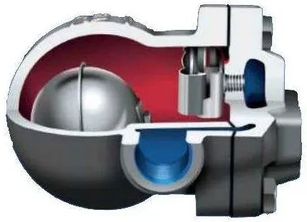 Oala condens cu plutitor, montaj orizontal