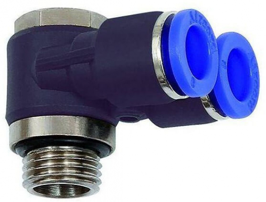 Ramificator Y push-in banjo, filet cilindric exterior cu O-ring, seria standard, G 3/8&QUOT; - 12 mm