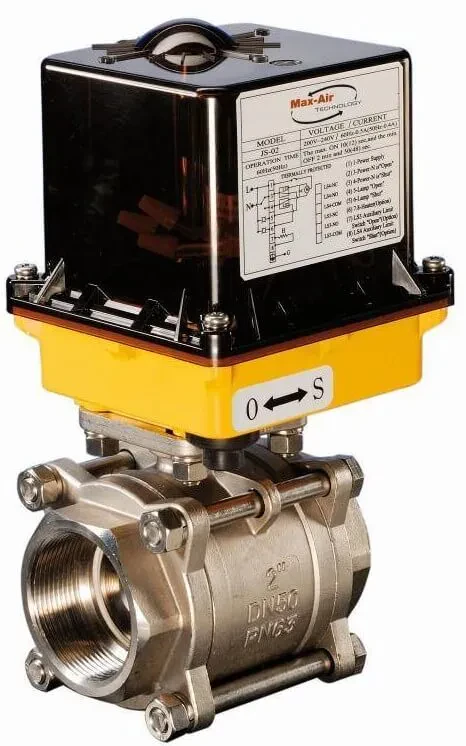 Robinet 2/2 cu bila, 3 piese, actuator electric 220V AC