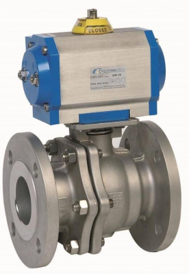 Robinet 2/2 cu bila, cu actuator pneumatic dubla actiune