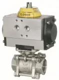 Robinet 2/2 cu bila, actuator pneumatic simpla actiune