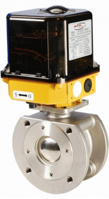 Robinet 2/2 cu bila, tip compact, actuator electric 220V AC