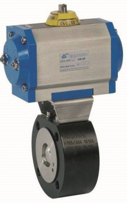 Robinet 2/2 cu bila, tip compact, actuator pneumatic dubla actiune