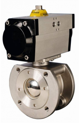 Robinet 2/2 cu bila, tip compact, actuator pneumatic dubla actiune