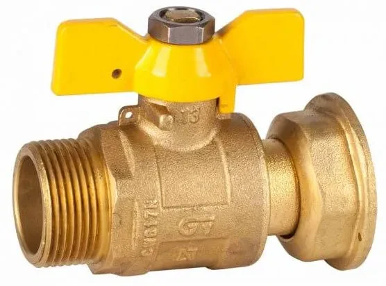 Robinet cu bila pentru gaz, maneta fluture si piulita alunecatoare