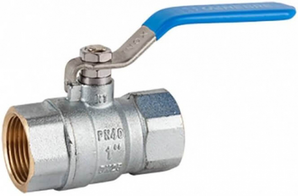 Robinet cu bila si filete interioare G 1 1/2&QUOT;, maneta albastra din inox, PN 40