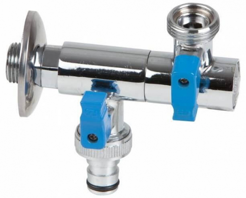 Robinet dublu serviciu cu 2 iesiri independente, filet G 1/2&QUOT; x G 3/4&QUOT;, PN 16