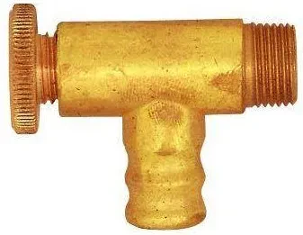 Robinet purjare, tip unghiular, cu stut pentru furtun cu interior 12 mm si surub cu cap striat, etansare NBR