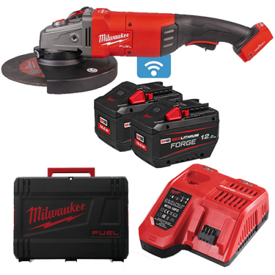 Polizor unghiular 230 mm cu franare si comutator clapeta M18 FUEL ONE-KEY - Milwaukee M18 ONEFLAG230XPDB-122C