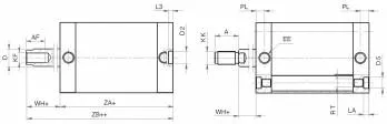 Cilindru compact simpla actiune magnetic - arc spate, tija filet exterior, ISO 21287