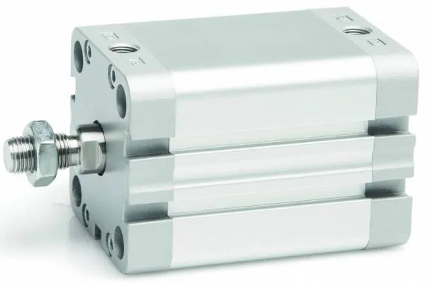 Cilindru compact simpla actiune magnetic - arc frontal, tija filet exterior, ISO 21287