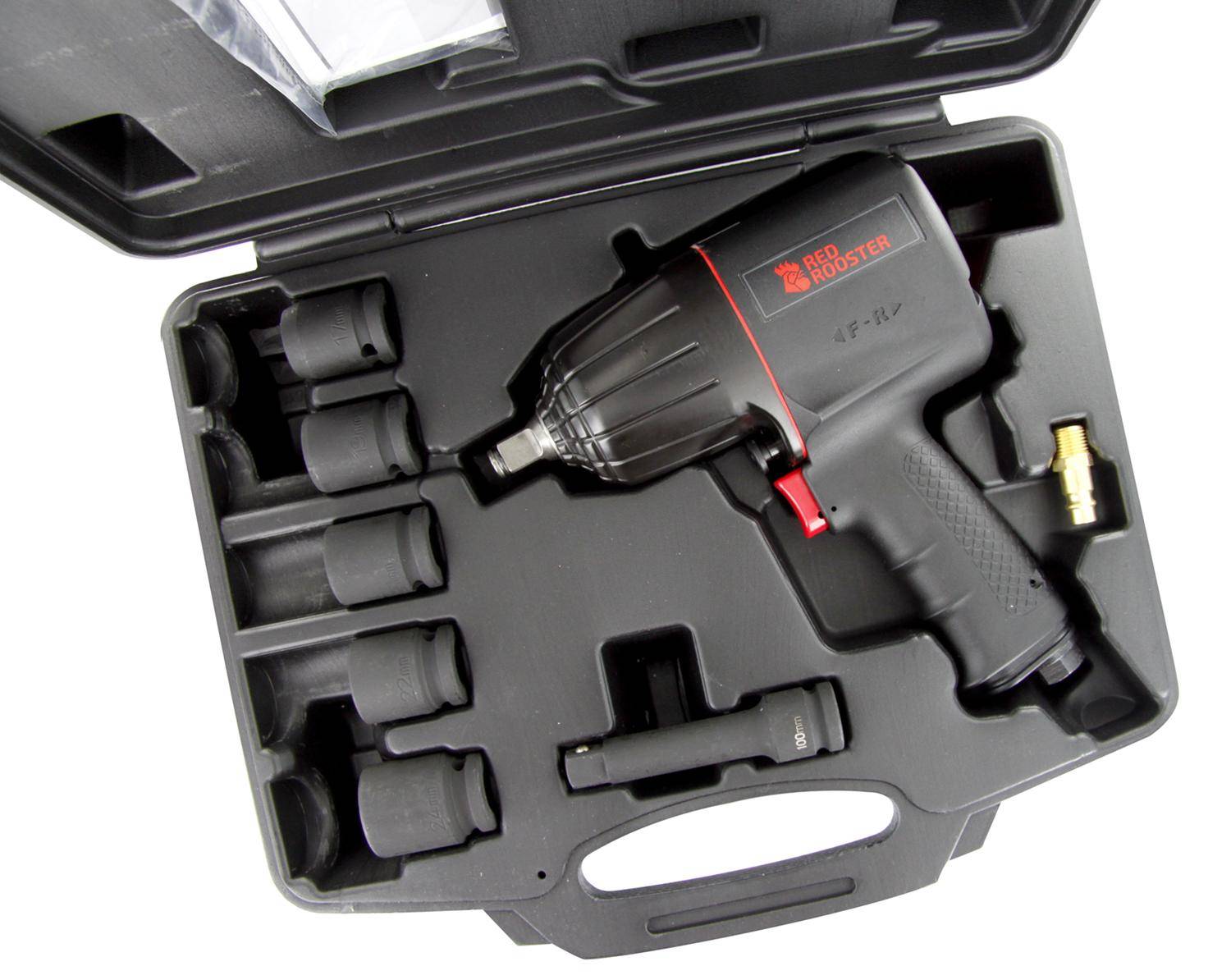 Set pistol pneumatic de insurubat cu impact 1/2 - 815Nm - 7000 rot/min