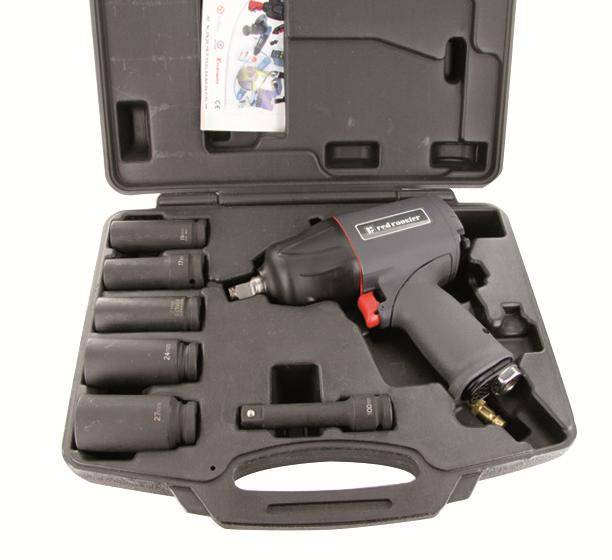 Set pistol pneumatic de insurubat cu impact 1/2 - 900Nm - 7500 rot/min