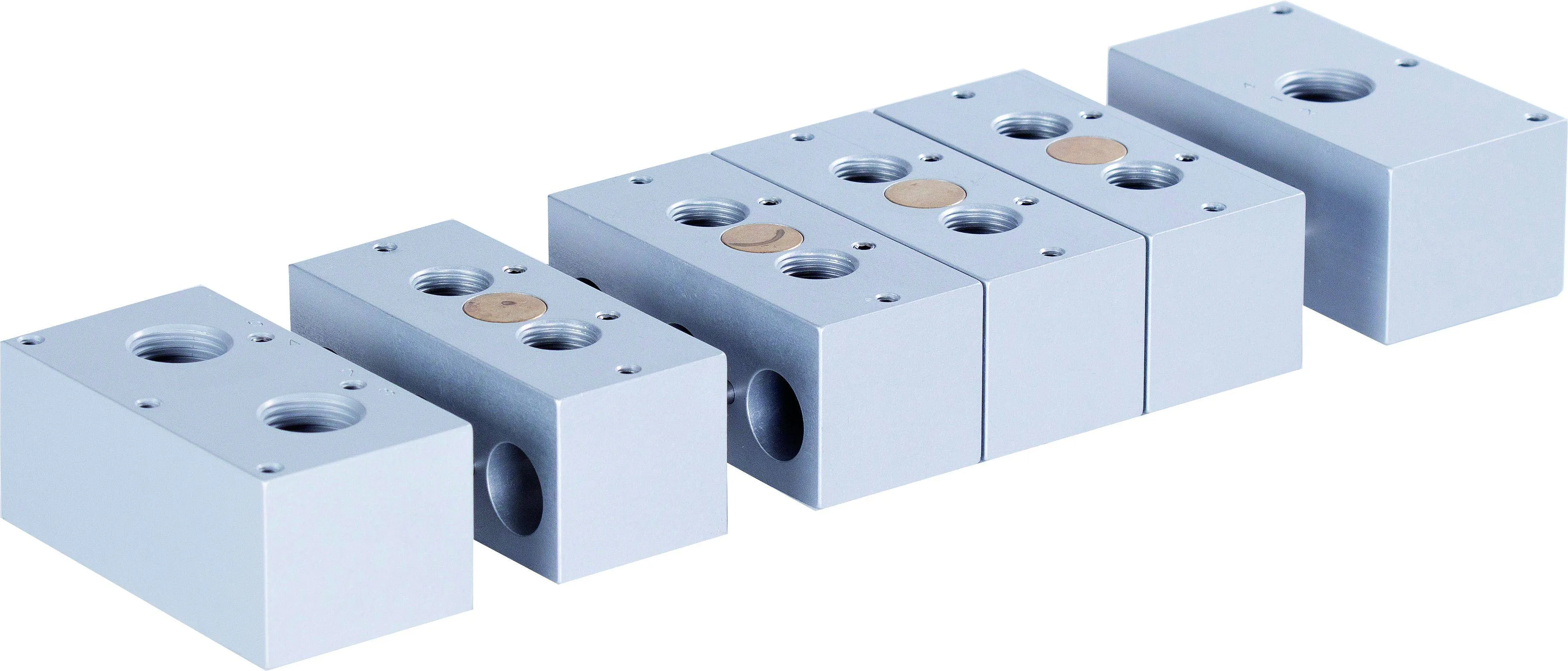 Sistem modular de placi - pentru distribuitoare 5/2 si 5/3 - toate porturile in partea inferioara a placii