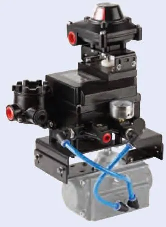 Pozitioner rotativ electro-pneumatic cu senzori de capat