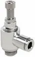 Drosel metalic bidirectional cu filet exterior cilindric si cupla push-in