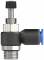Drosel cu filet exterior G 3/8 si cupla push-in 10 mm, reglaj cu surub, droselizare filet - furtun