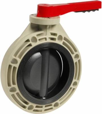 Robinet fluture din plastic tip Lug, scaun EPDM, protectie anti-UV, DN125, polipropilena