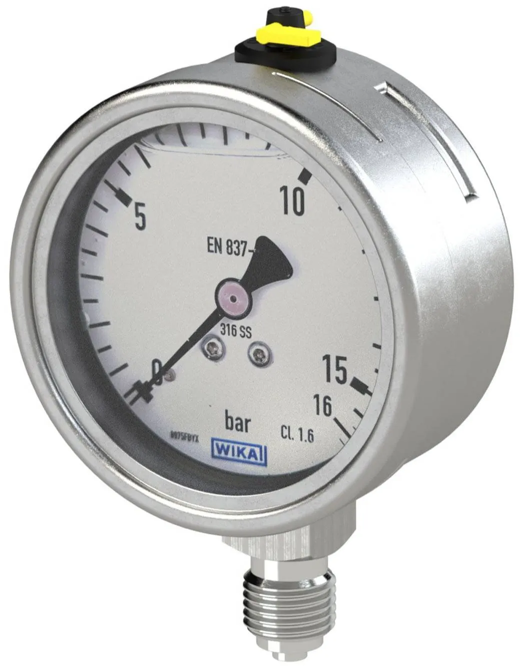 Manometru cu glicerina, complet inox, atac radial, Ø 63, 100, 160
