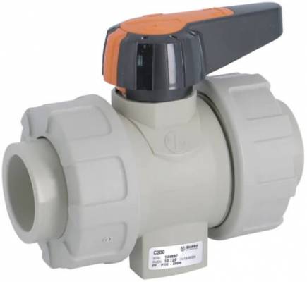 Robinet cu bila, conexiuni prin lipire, 20 mm, maneta scurta, garnituri FKM, polipropilena, PN 10