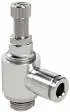 Drosel metalic cu filet exterior cilindric si cupla push-in, reglaj cu surub, droselizare furtun - filet
