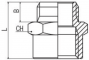 Reductie cu filet exterior M 5 - interior M 5, lunga, PN 25, alama nichelata