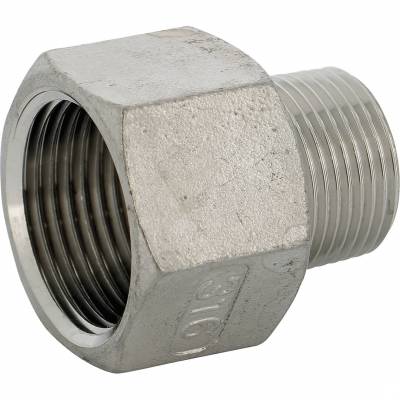 Reducing nipple with thread male R 1/2&QUOT; - female Rp 3/4&QUOT;, long, stainless steel AISI 316