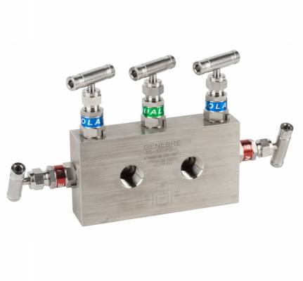 Bloc instrumente din inox, operare de la distanta, 5 valve, 414 bar (6000 PSI)