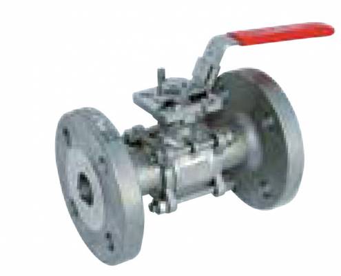 Robinet cu bila, flansa, 3 piese, pad ISO, INOX