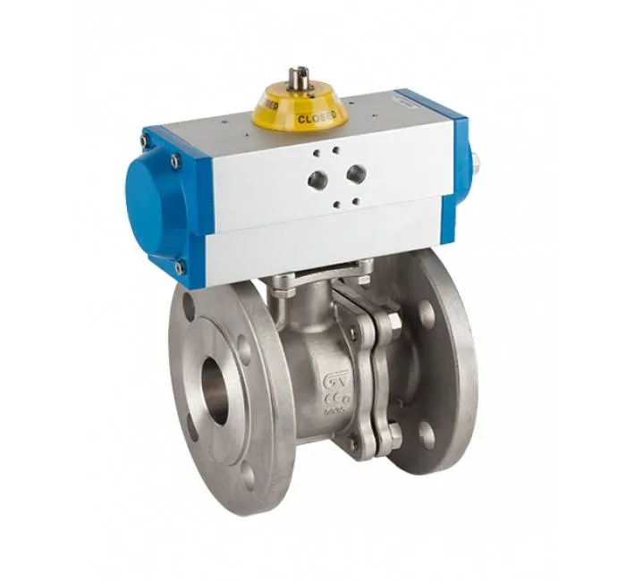 Robinet cu bila, 2 piese, flanse PN16/40, act. pneumatic