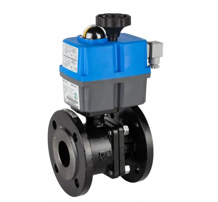 Robinet cu bila, 2 piese, flanse PN 16, act. electric