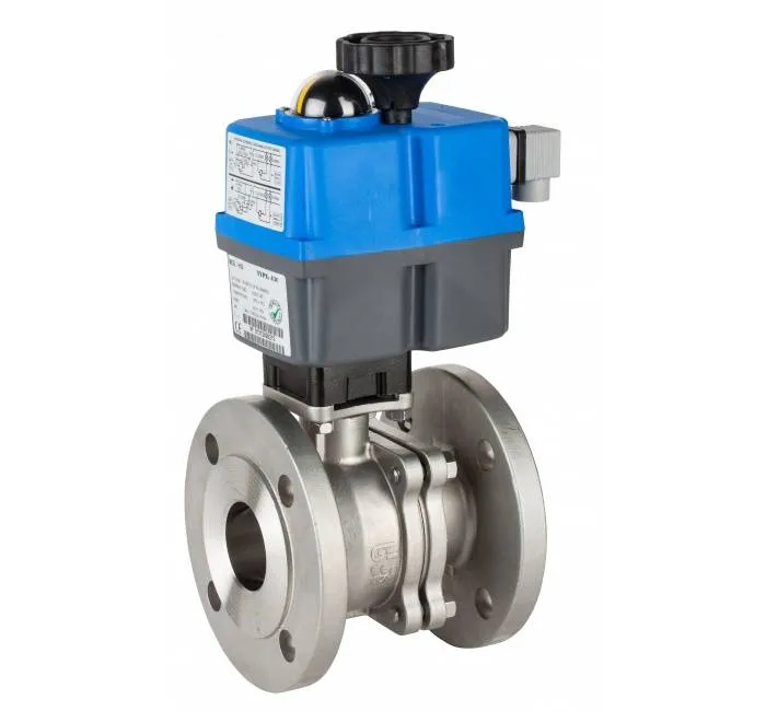 Robinet cu bila, 2 piese, flanse PN16/40, act. electric