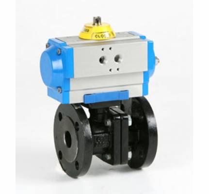 Robinet cu bila, 2 piese, flanse PN 16, 4&QUOT;, actuator pneumatic simpla actiune