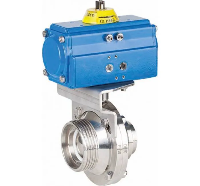 Robinet cu bila, act. pneumatic, filet/conex. sudabila