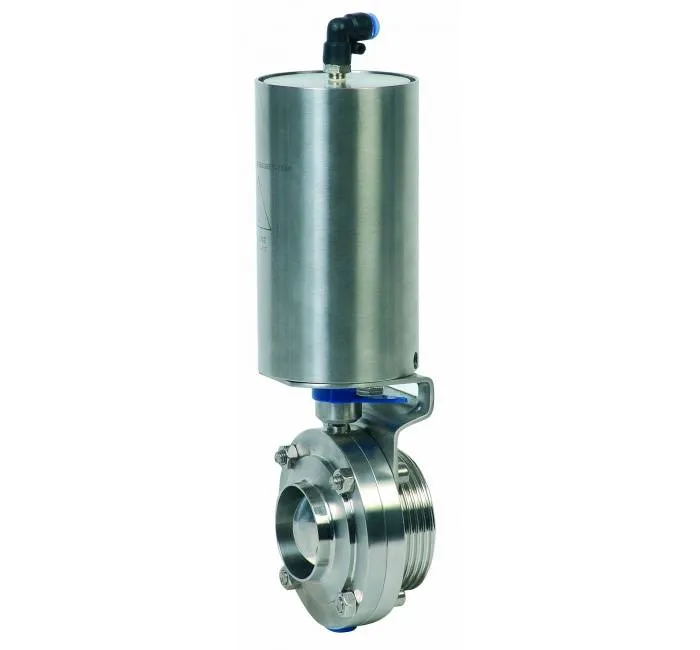 Robinet fluture cu actuator pneumatic si filet/conex. sudabila