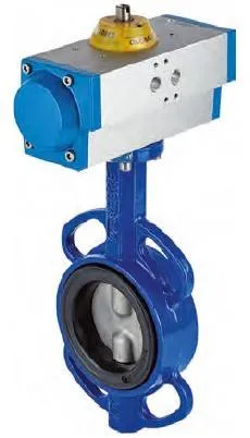 Robinet fluture, tip wafer, flanse ANSI 150 si PN10/16, act. pneumatic