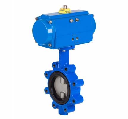 Robinet fluture, tip lug, flanse PN 10/16, actuator pneumatic dubla actiune, 2 1/2&QUOT;