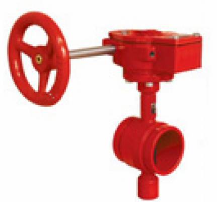 Robinet fluture cu capete canelate, operare cu roata, DN 250, 300 psi