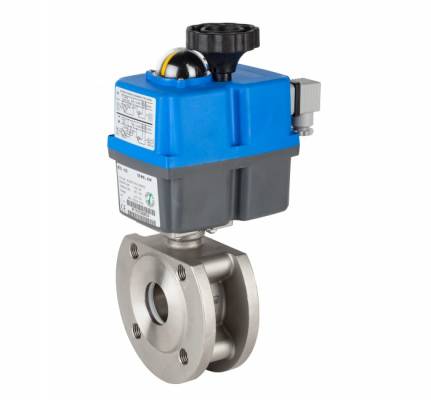 Robient din inox cu bila, tip wafer, flanse PN 16, actuator electric, 1/2&QUOT;