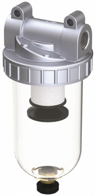 Filtru cu pahar policarbonat, seria Heavy Duty, G 3/8, 3100 l/min, 5μm